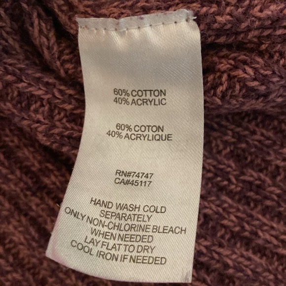 Sweater Natural Reflections Medium Mauve Colored Sweater Beautiful Design across - Picture 8 of 8